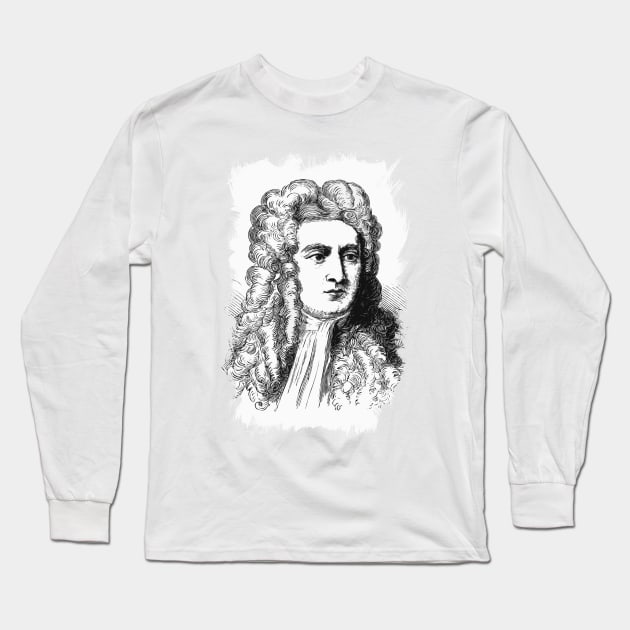 Sir Isaac Newton / Retouched Fan Art Long Sleeve T-Shirt by Naumovski